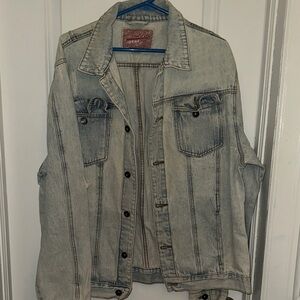 Brooklyn Cloth Light Blue Denim Jacket with Brown Stitching